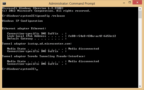 Windows 8 Command Prompt Admin Window